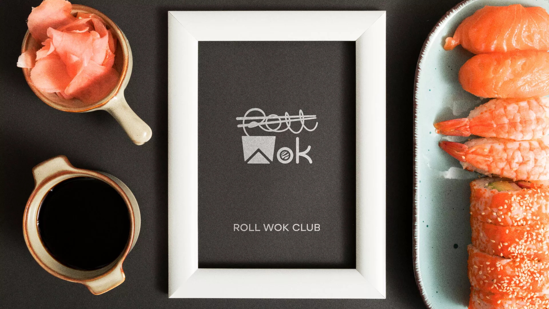 Разработка логотипа суши-бара «Roll Wok Club» в Заволжске