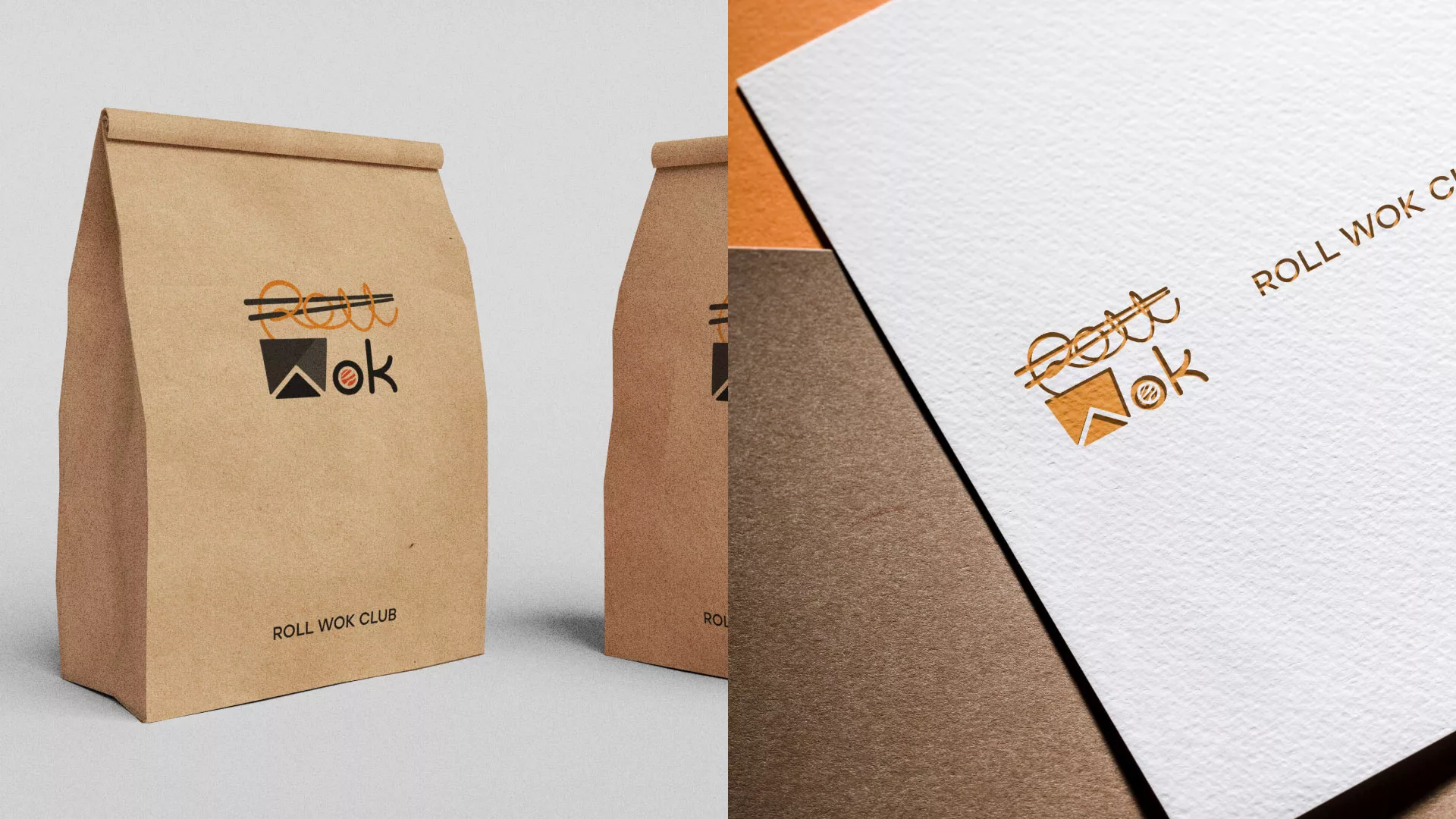Разработка логотипа суши-бара «Roll Wok Club» в Заволжске