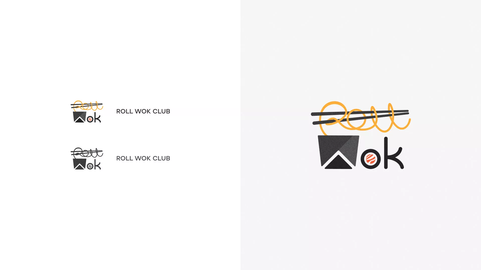 Разработка логотипа суши-бара «Roll Wok Club» в Заволжске