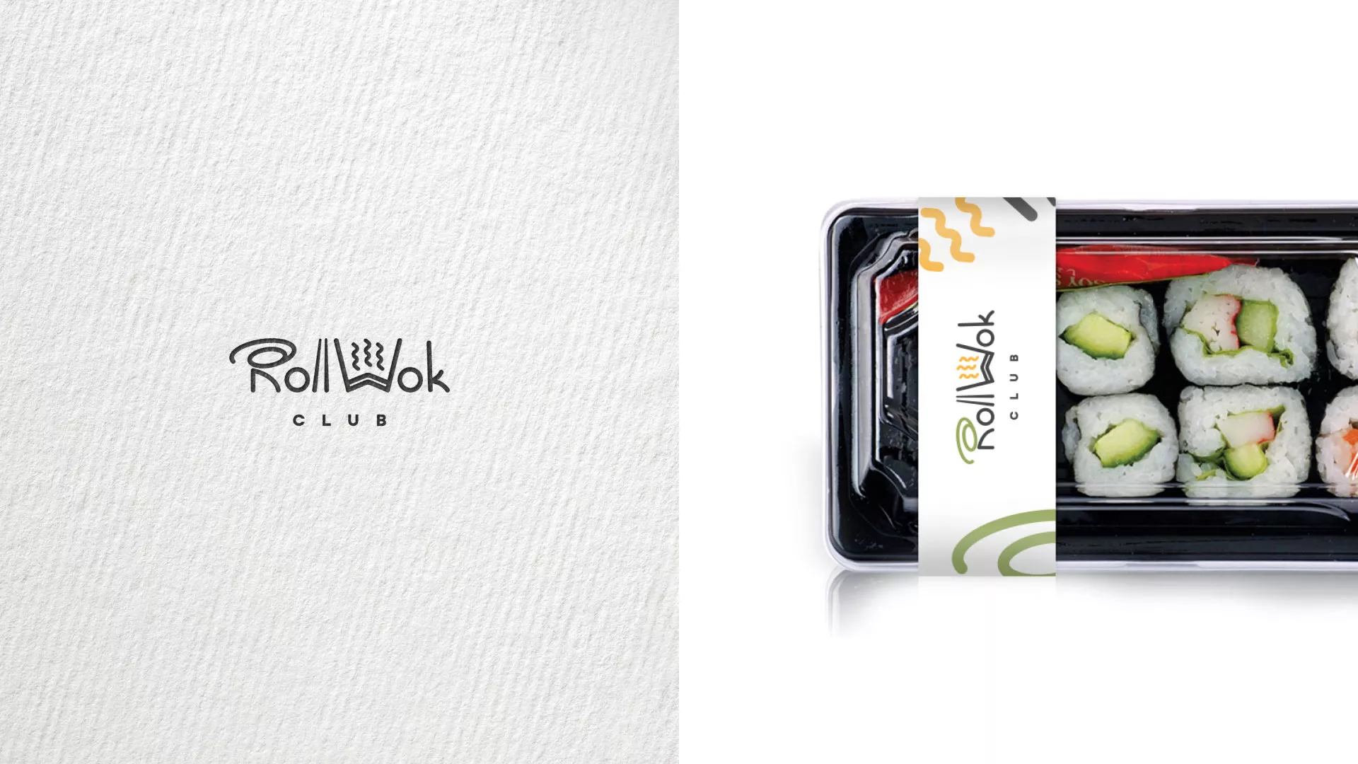 Разработка наклеек для суши-бара «Roll Wok Club» в Заволжске